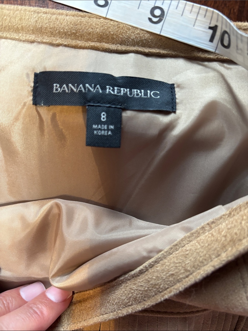 Banana Republic Women's Sevilla Suede Fringe Skirt Brown size 8 - Picture 11 of 11